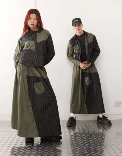 Reclaimed Vintage Genderless Co-ord In Spliced Pinstripe And Nylon -Fit Outfits Store 206914273 1 multi 1