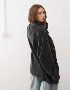 Reclaimed Vintage Unisex Cord Shirt In Black For Unisex 10 Reclaimed Vintage Unisex Cord Shirt In Black For Unisex -Fit Outfits Store 206914291 4