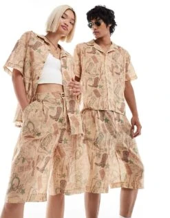 Reclaimed Vintage Unisex Short With Rodeo Print For Unisex Multi