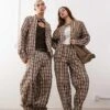 Reclaimed Vintage Unisex Check Print Co-ord