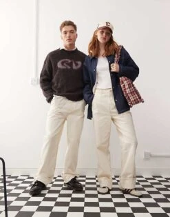 Reclaimed Vintage Unisex Western Baggy Dad Jean In Ecru For Unisex -Fit Outfits Store 207027864 4