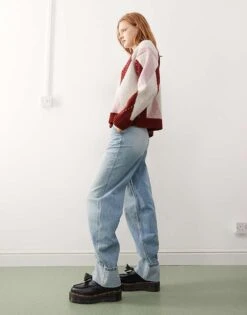 Reclaimed Vintage Unisex Western Baggy Dad Jean In Mid Blue Wash For Unisex -Fit Outfits Store 207027891 3