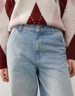 Reclaimed Vintage Unisex Western Baggy Dad Jean In Mid Blue Wash For Unisex -Fit Outfits Store 207027891 5