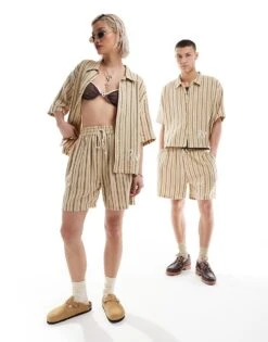 Reclaimed Vintage Unisex Textured Stripe Co-ord