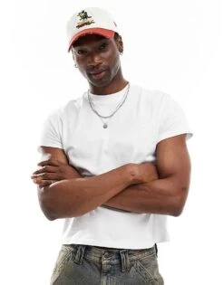 Reclaimed Vintage Slim Crop Boxy T-shirt In White For Men -Fit Outfits Store 207053104 1 white 1