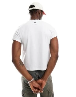 Reclaimed Vintage Slim Crop Boxy T-shirt In White For Men -Fit Outfits Store 207053104 4