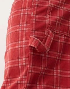 Reclaimed Vintage Unisex Red Check Print Barrel Leg Trouser For Unisex -Fit Outfits Store 207053136 5