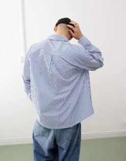Reclaimed Vintage Unisex Oversized Blue And White Pinstripe Shirt For Unisex Multi 10 Reclaimed Vintage Unisex Oversized Blue And White Pinstripe Shirt For Unisex Multi -Fit Outfits Store 207070560 4