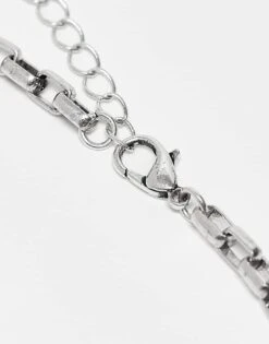 Reclaimed Vintage Unisex Chain Bracelet With Skinny Cross In Silver For Unisex -Fit Outfits Store 207104845 3
