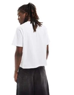 Reclaimed Vintage Cropped Boxy Pocket T-shirt With Logo In White For Men -Fit Outfits Store 207143051 4