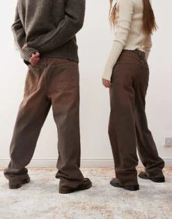 Reclaimed Vintage Unisex Baggy Dad Jean In Washed Brown For Unisex -Fit Outfits Store 207152438 3