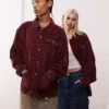 Reclaimed Vintage Unisex Cord Shacket In Burgundy For Unisex 2 Reclaimed Vintage Unisex Cord Shacket In Burgundy For Unisex -Fit Outfits Store 207167154 1 burgundy