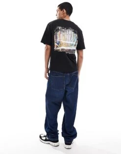 Reclaimed Vintage Unisex Oversized T Shirt With Back Casino Print In Black For Unisex -Fit Outfits Store 207192315 3