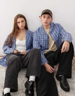 Reclaimed Vintage Unisex Oversized Check Shirt For Unisex Multi -Fit Outfits Store 207194596 2