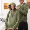 Reclaimed Vintage X Outer Banks Unisex Kildare Island Hoodie In Washed Khaki For Unisex Green -Fit Outfits Store 207250285 1 green