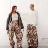 Reclaimed Vintage Unisex Cow Print Barrel Leg Trouser For Unisex -Fit Outfits Store 207274985 1 cowprint