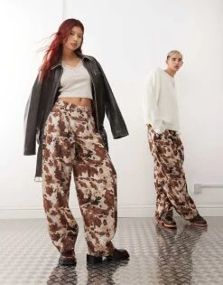 Reclaimed Vintage Unisex Cow Print Barrel Leg Trouser For Unisex -Fit Outfits Store 207274985 3