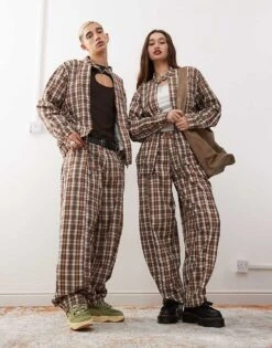 Reclaimed Vintage Unisex Check Print Co-ord -Fit Outfits Store 207274994 1 checkprint 1