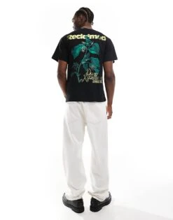 Reclaimed Vintage Cropped Boxy T Shirt With Plant Print In Black For Men -Fit Outfits Store 207289092 3