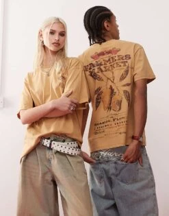 Reclaimed Vintage Unisex Oversized T-shirt With Farmers Market Print In Stone For Unisex