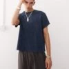 Reclaimed Vintage Slim Crop Boxy T-shirt In Navy For Men -Fit Outfits Store 207404732 1 navy