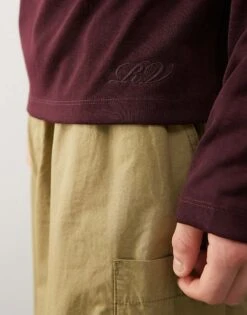 Reclaimed Vintage Long Sleeve T-shirt With Contrast Stitch In Burgundy For Men -Fit Outfits Store 207414783 4