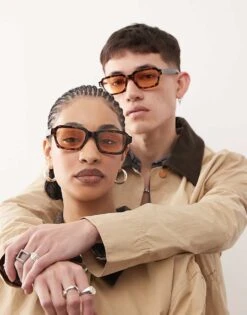 Reclaimed Vintage Unisex 70s Square Sunglasses In Tort For Unisex Tortoiseshell -Fit Outfits Store 207475218 1 tortoiseshell 1