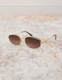 Reclaimed Vintage Unisex 90s Wire Gold Sunglasses For Unisex -Fit Outfits Store 207475230 3