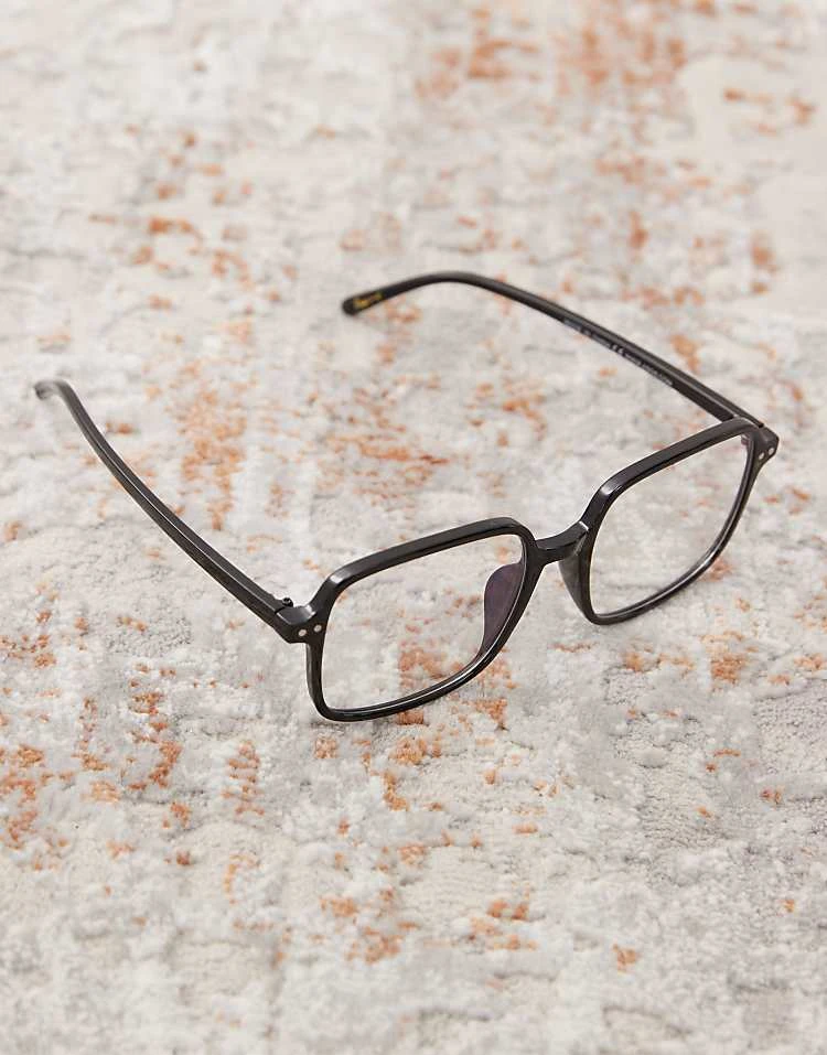 Reclaimed Vintage Unisex Oversized 70s Blue Light Glasses In Black For Unisex 4 Reclaimed Vintage Unisex Oversized 70s Blue Light Glasses In Black For Unisex - Image 2