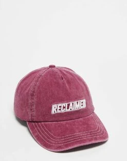 Reclaimed Vintage Unisex Logo Cap In Burgundy For Unisex