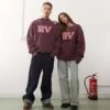 Reclaimed Vintage Unisex Logo Sweat In Burgundy For Unisex -Fit Outfits Store 207597078 1 burgundy