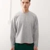 Reclaimed Vintage Cropped Boxy Loopback Sweatshirt In Grey Marl For Men