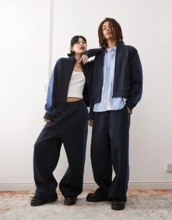 Reclaimed Vintage Unisex Co-ord With Stripe In Navy