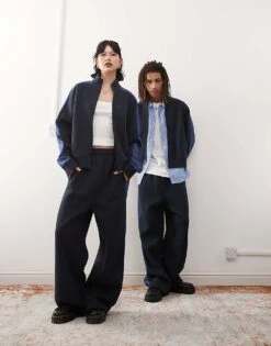 Reclaimed Vintage Unisex Co-ord With Stripe In Navy -Fit Outfits Store 207634658 1 navy