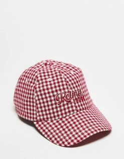 Reclaimed Vintage Unisex Cap In Red Gingham For Unisex
