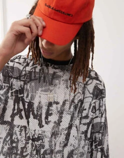 Reclaimed Vintage Airtex Printed Long Sleeve Top For Men Multi -Fit Outfits Store 207706297 4