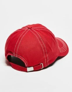 Reclaimed Vintage Unisex Logo Cap In Red For Unisex -Fit Outfits Store 207706933 3