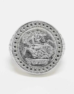 Reclaimed Vintage Unisex Signet Ring In Silver For Unisex -Fit Outfits Store 207743855 3