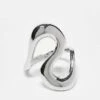 Reclaimed Vintage Unisex Curve Ring In Silver For Unisex