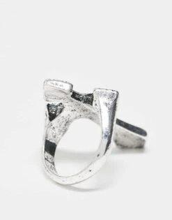 Reclaimed Vintage Unisex Ring With Heart Cross In Silver For Unisex -Fit Outfits Store 207761440 3