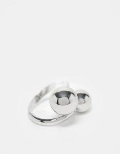 Reclaimed Vintage Unisex Wraparound Bubble Ring In Silver For Unisex -Fit Outfits Store 207761484 1 silver 1