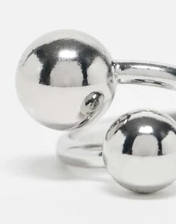 Reclaimed Vintage Unisex Wraparound Bubble Ring In Silver For Unisex -Fit Outfits Store 207761484 3
