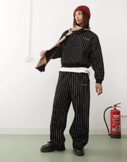 Reclaimed Vintage Co-ord In Black Pinstripe