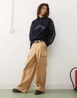 Reclaimed Vintage Rugby Sweatshirt With Embroidery In Navy For Men -Fit Outfits Store 207811929 4