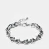 Reclaimed Vintage Unisex Chain Bracelet With Hearts And Stars In Silver For Unisex