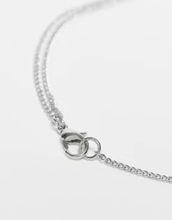 Reclaimed Vintage Unisex Lariyat Necklace With Bead In Silver For Unisex -Fit Outfits Store 207823243 2