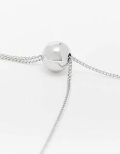 Reclaimed Vintage Unisex Lariyat Necklace With Bead In Silver For Unisex -Fit Outfits Store 207823243 3