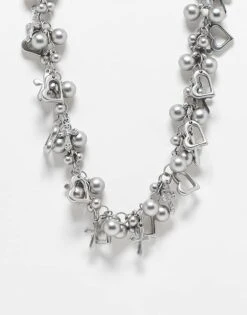 Reclaimed Vintage Unisex Ultimate Charm Necklace In Silver For Unisex -Fit Outfits Store 207823879 1 silver 1