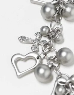 Reclaimed Vintage Unisex Ultimate Charm Bracelet In Silver For Unisex -Fit Outfits Store 207823889 2