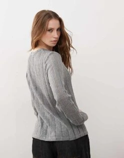 Reclaimed Vintage Unisex Ladder Long Sleeve Top In Grey For Unisex -Fit Outfits Store 207829273 4